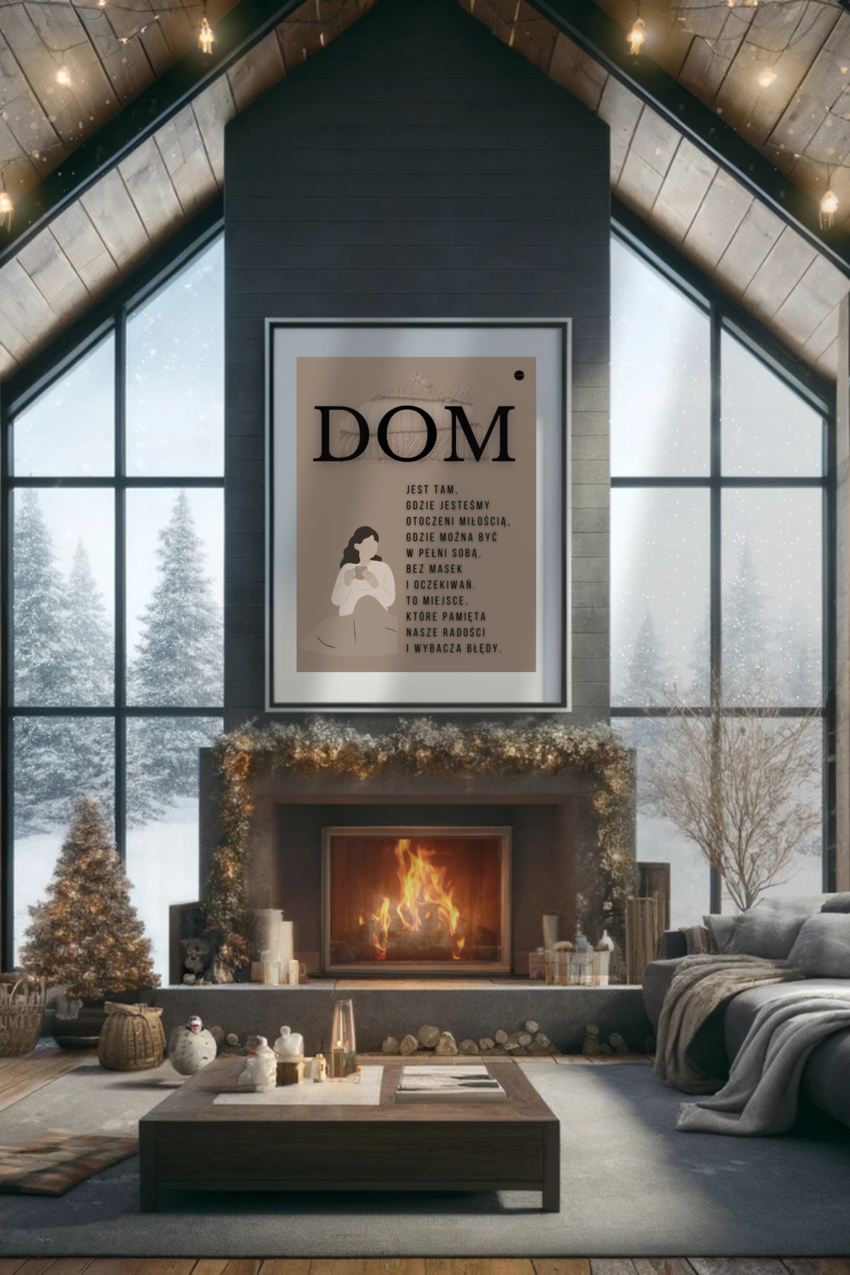Przytulny obraz na płótnie z cytatem DOM