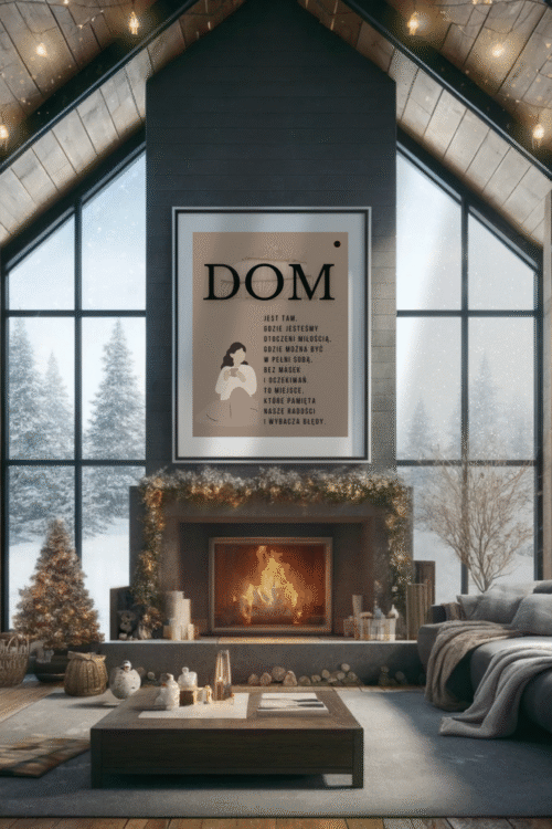 Przytulny obraz na płótnie z cytatem DOM