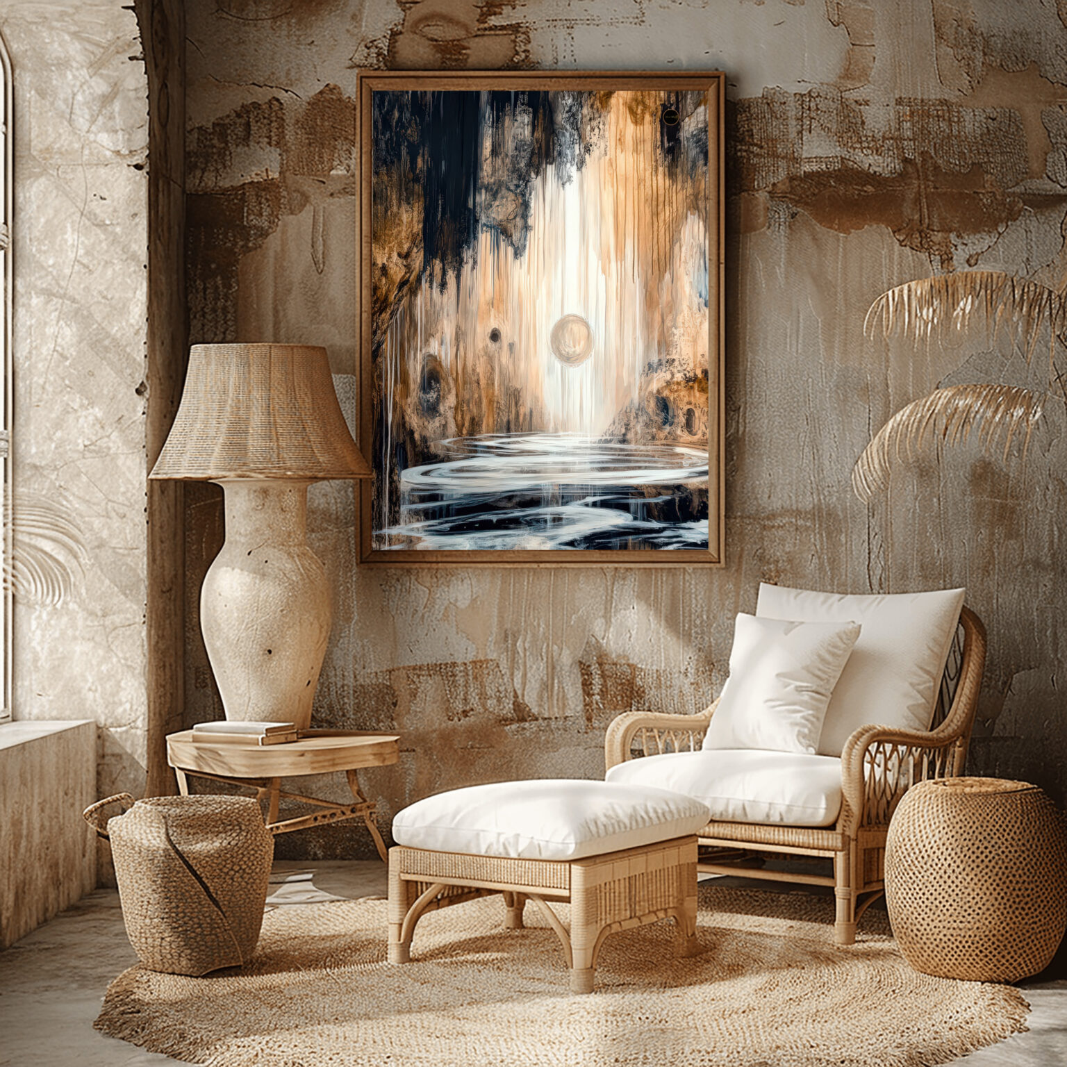 abstrakcyjne dzieło sztuki - obraz groty świateł